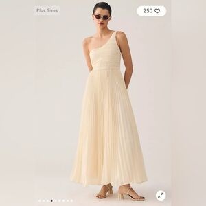 anthropologie Forever That Girl One-Shoulder Pleated Dress